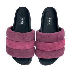 ROAM Suede Puffy Slides – Berries – Size US 6 / EU 36 – New in Box